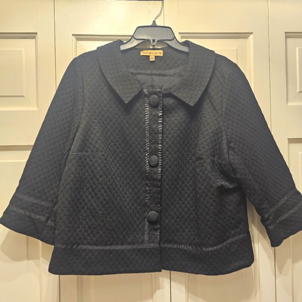 Notations XL Black women's cropped jacket 3/4 sleeves